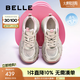 百麗（Belle）透氣網(wǎng)老爹鞋女商場同款厚底增高休閑鞋D7S1DBM5 金色 36 (230mm)