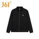361°運動(dòng)外套女裝2026春季新款純色立領(lǐng)開(kāi)襟衛衣女士時(shí)尚百搭休閑上衣 超級黑 2XL (180)