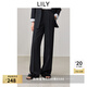 LILY零壓直筒褲2025春新款寬松休閑垂感通勤高級(jí)感西裝褲長(zhǎng)褲女 510黑 M
