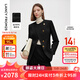 朗姿純羊毛黑色短外套高級(jí)感2025年春季新款氣質(zhì)設(shè)計(jì)感修身上衣女 黑色 S