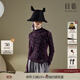 日著原創(chuàng)設(shè)計(jì)月亮波點(diǎn)印花T恤2024秋新款小高領(lǐng)彈力運(yùn)動打底上衣 月夜紫 L