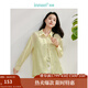 茵曼（INMAN）章若楠同款歐若風(fēng)天絲女裝長(cháng)袖襯衫套裝2025夏季新款藍襯衣 檸檬黃 S