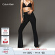 Calvin KleinJeans25春秋女士美式復(fù)古懷舊微彈ck高腰喇叭褲牛仔褲47B948G CLT-牛仔黑 27