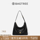 BAGTREE包包樹(shù)圖南包2025年女款輕奢植鞣牛皮hobo單肩斜挎小眾腋下軟包 檀黑色-中號 小眾輕奢女包