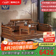 景典 紅木家具 非洲雞翅木(學(xué)名：非洲崖豆木)羅漢床中式榫卯睡塌客廳雕花獅子羅漢榻三件套 獅子羅漢床+炕幾 1.2米以下
