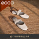 愛(ài)步（ECCO）涼鞋女 夏季平底方頭穆勒單鞋 安妮208573 石灰色38