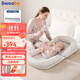 史威比（Sweeby）嬰兒床中床寶寶防吐奶斜坡枕新生兒喂奶斜坡墊防驚跳哄睡床 安伯灰丨無(wú)級升降+防滑柱