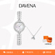 Davena【鞠婧祎同款】蒂瑋娜美人魚手表夢幻輕奢女士手表生日禮物送女友 銀色珍珠白-項鏈禮盒
