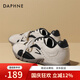 達芙妮（DAPHNE）板鞋女低幫舒適加絨保暖平底德訓鞋女2025春季款時(shí)尚百搭舒適女鞋 灰色 單層 36 (230mm)