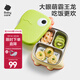 babycare霸王龍兒童餐盤(pán)吸盤(pán)式輔食碗盤(pán)餐具分格大容量嬰兒不銹鋼 光電青-不銹鋼