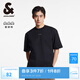 杰克·瓊斯（JACK&JONES）25年衣服男裝純棉短袖t恤男士夏季潮流寬松純色簡約高端重磅半袖 E40黑色 XL