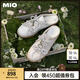 MIO米奧2025春季芭蕾風(fēng)休閑板鞋珍珠裝飾優(yōu)雅運動鞋設(shè)計舒適女鞋單鞋 金色-半拖 36