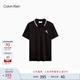 Calvin Klein【液氨棉】Jeans夏季男士休閑ck鑲邊翻領(lǐng)修身短袖POLO衫J324245 BEH-黑色 S