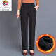彩羊恒源祥集團中老年媽媽褲子春秋冬加絨厚高腰直筒休閑長(cháng)褲寬松外穿 黑色 加絨 3XL (125-140斤)