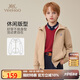 英氏（YEEHOO）兒童外套男女童衛(wèi)衣中大童裝連帽上衣吸濕排汗基礎秋裝 卡其 150