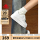 KAPPA卡帕女鞋厚底板鞋女2025秋季新款軟底休閑鞋子女百搭運動(dòng)小白鞋女 鷺羽白 38 (235mm)