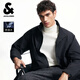 杰克·瓊斯（JACK&JONES）25年男裝秋季外套男休閑純色寬松拉鏈口袋長(zhǎng)袖簡(jiǎn)約立領(lǐng)外套上衣 E43純黑色 M （175）
