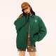 Mmlg 87mm 棉服女男2025年冬oversize棉衣定制抽繩防風(fēng)保暖情侶款外套 森林綠 S