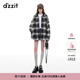 DZZIT【爆款補單】地素毛呢外套冬季格子呢復古Old School上衣女 黑色 常規(guī) S