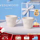 WEDGWOOD[七夕禮物]歡愉假日象牙白陶瓷馬克情侶對(duì)杯2個(gè)水杯家用高顏值