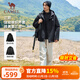 駱駝（CAMEL）三防登山服男三合一防潑羽絨風衣外套 C34CR0L3646 幻影黑 XL