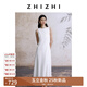 致知ZHIZHI 叢花令 一字領(lǐng)T恤料簡約A字連衣裙女夏2025新款 雅白 L
