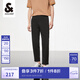 杰克·瓊斯（JACK&JONES）男裝休閑褲男泡泡紗秋季薄款褲子高級感商務(wù)休閑男褲品牌九分褲 黑色E40 28 165