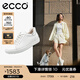 愛步（ECCO）板鞋女鞋 25年牛皮休閑板鞋系帶鞋平底鞋女 柔酷470843 白色/銀色47084361144 39 (245mm)