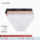 Calvin Klein內衣女士三條裝經(jīng)典提花腰邊ck舒適棉質(zhì)微彈性感比基尼三角內褲女 FIY-太空黑/杏仁色/月光白 3條 M 尺碼偏大，建議拍小一碼