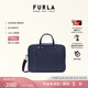 芙拉（FURLA）【七夕禮物】MAN ZEFIRO牛皮大號(hào)男士上班族通勤大容量手提托特包 深藍(lán)色