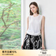 顏域天絲白色無(wú)袖背心女2025早春新款氣質(zhì)通勤內搭圓領(lǐng)女士上衣 白色 S