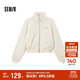 森馬（Semir）外套女短款顯高小個(gè)子溫柔氣質(zhì)2024冬季立領(lǐng)毛絨夾克109724108006