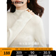 紅袖無(wú)縫一體100%綿羊毛針織衫冬季2024新款女裝揚(yáng)子紗半高領(lǐng)打底上衣 本白001 L