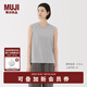 無(wú)印良品（MUJI）女式 天竺編織 無(wú)袖T恤 上衣打底衫女款內搭背心 坎肩 25年夏季 灰色 M (160/84A)