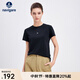 Navigare意大利小帆船純棉百搭T恤衫女25夏季新品休閑圓領(lǐng)體恤衫短袖上衣 暗夜黑 M