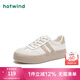 熱風(fēng)（Hotwind）商場同款經(jīng)典復(fù)古德訓(xùn)鞋通勤百搭女鞋運動透氣舒適厚底板鞋小白鞋 89米杏 (布面H14W3315)預(yù)售9.1發(fā) 37 (235mm)