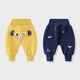 多嘻?？▼雰阂路秃蠆W粒絨長(cháng)褲子冬裝男童女寶寶兒童加絨加厚保暖長(cháng)褲 小象嘟嘟【姜黃】+果園巡邏隊【藏青】 90