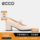 愛步（ECCO）夏季時(shí)尚優(yōu)雅風(fēng)瑪麗珍粗跟高跟鞋 型塑290963 石灰色37