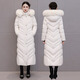 逐雅2025羽絨服女裝長(cháng)款修身收腰顯瘦加厚加長(cháng)過(guò)膝防寒冬季大毛領(lǐng)300g 白色 S 適合90-100斤