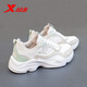 特步（XTEP）女鞋秋季皮面防水跑步鞋2025新款冬休閑老爹鞋輕便保暖運動(dòng)鞋子女 帆白/香皮灰 39