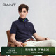 GANT/甘特【100%液氨棉】2025夏男士親膚T恤抗菌易打理短袖t恤POLO衫 耶魯藍 M