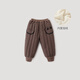 巴厘小豬兒童棉褲冬季加絨加厚長(cháng)褲寶寶休閑褲男童夾棉保暖褲秋冬女童褲子 奶咖 100