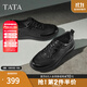 他她（TATA）2025秋商場同款舒適百搭休閑男鞋新款休閑鞋皮鞋QGX01CM5 黑色 41