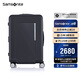 新秀麗（Samsonite）行李箱20英寸拉鏈框架箱大容量可擴(kuò)容旅行箱包QX2黑色登機(jī)箱