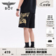BOY LONDON春夏男女同款經(jīng)典老鷹燙金百搭潮牌短褲N14800 黑色 XL