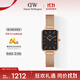 丹尼爾惠靈頓（DanielWellington）DW小方表女表金色鋼帶全新簡(jiǎn)約黑盤(pán)歐美手表生日禮物DW432