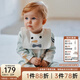 OAK FAMILY早秋新生寶寶全棉連體衣初生嬰幼兒長(cháng)袖爬服0-2歲新生兒衣服 小雪人-斜襟 80cm （推薦9~18個(gè)月）