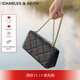 CHARLES&KEITH質(zhì)感菱格鏈條小方錢包女包包女包生日禮物CK6-10680924 Black黑色 XS