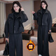 忻依美時(shí)尚套裝女2025冬季穿搭女套裝新款顯瘦百搭夾棉外套闊腿褲兩件套 灰色-套裝 XL 【125-140斤】