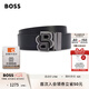BOSS博斯【七夕節(jié)禮物】男士雙B交織字母搭扣雙面腰帶 001-黑色 117cm